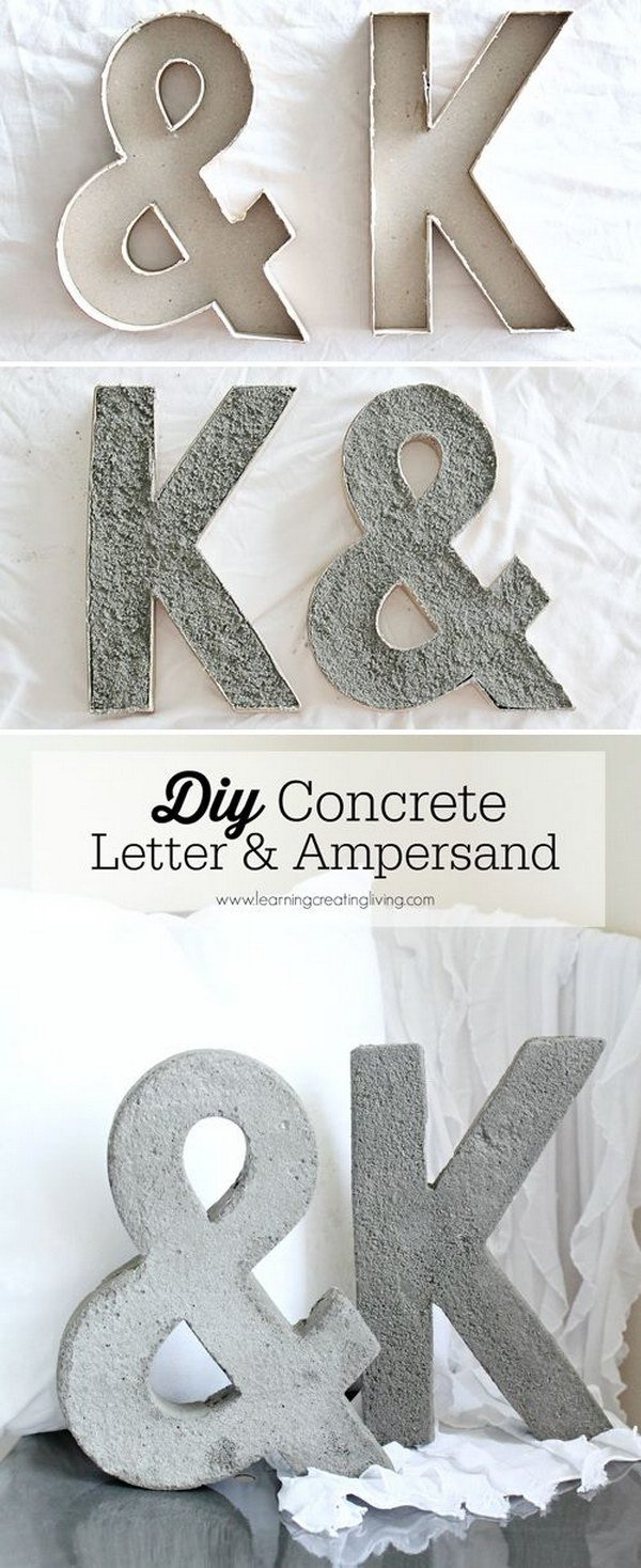 DIY Concrete Letters. Even the most humble of materials can be downright decorative. This letter project can be a good proof! Totally add the industrial charm to decor!