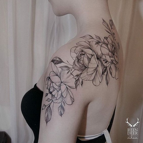 Black and White Rose Tattoo. 30+ Beautiful Flower Tattoo Designs. 