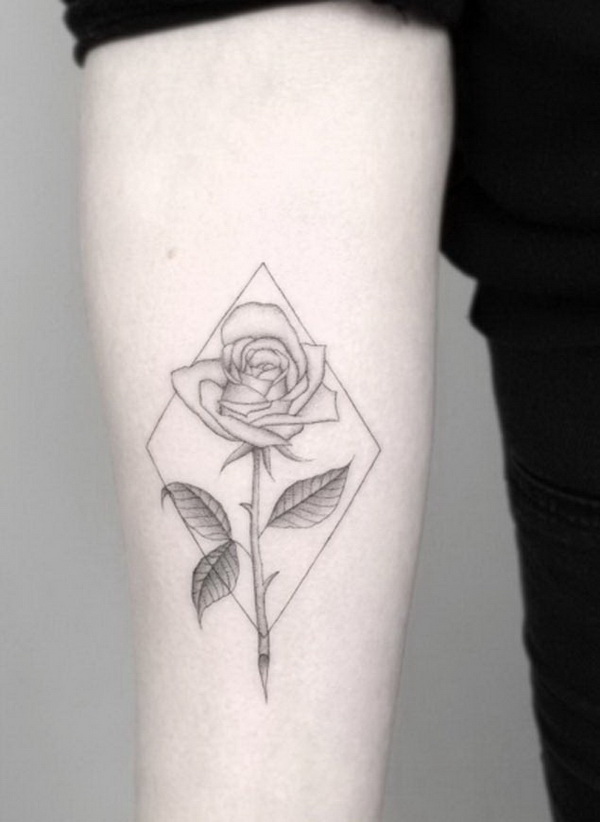Geometric Rose Tattoo Design. 30+ Beautiful Flower Tattoo Designs. 
