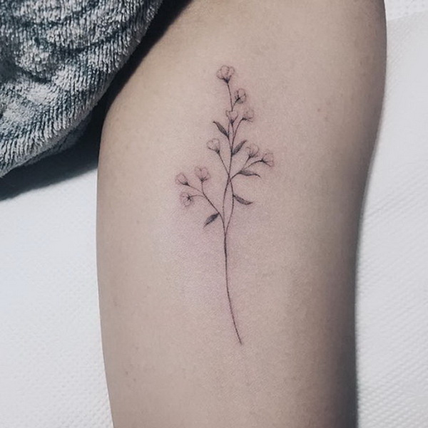 Subtle Baby's-Breath Tattoo. 30+ Beautiful Flower Tattoo Designs. 