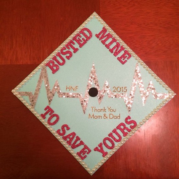 Bling Decorated Graduation Cap.