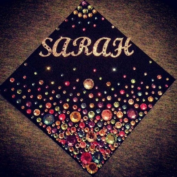 Luxury Rhinestone Graduation Cap.