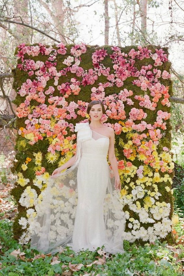 Flower Wall Photo Booth Backdrop. 