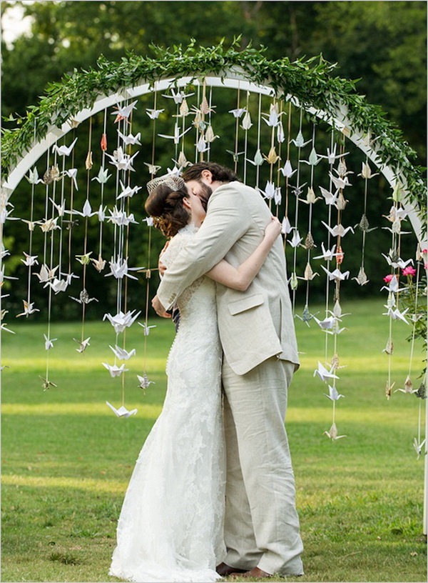 Paper Cranes Photo Backdrop. 