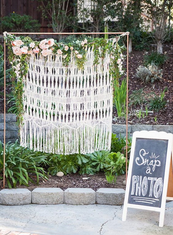 Shabby Chic Tassels and Flowers Photo Backdrop. 