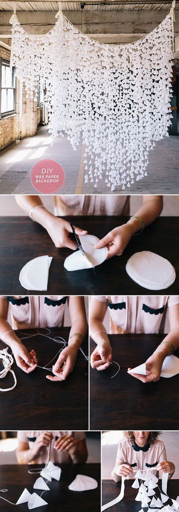 DIY Wax Paper Photo Booth Backdrop. 