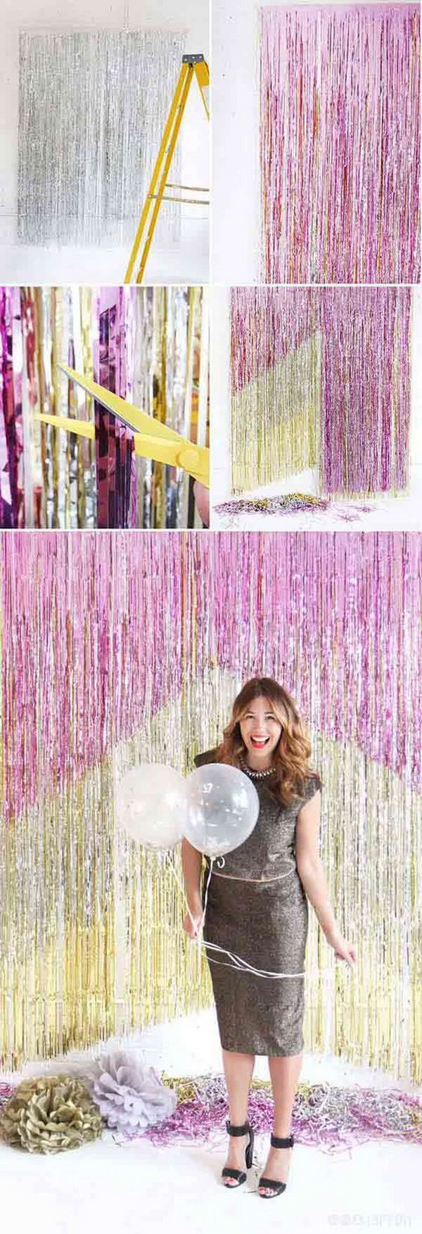 DIY Chevron Fringe Photo Booth Backdrop. 