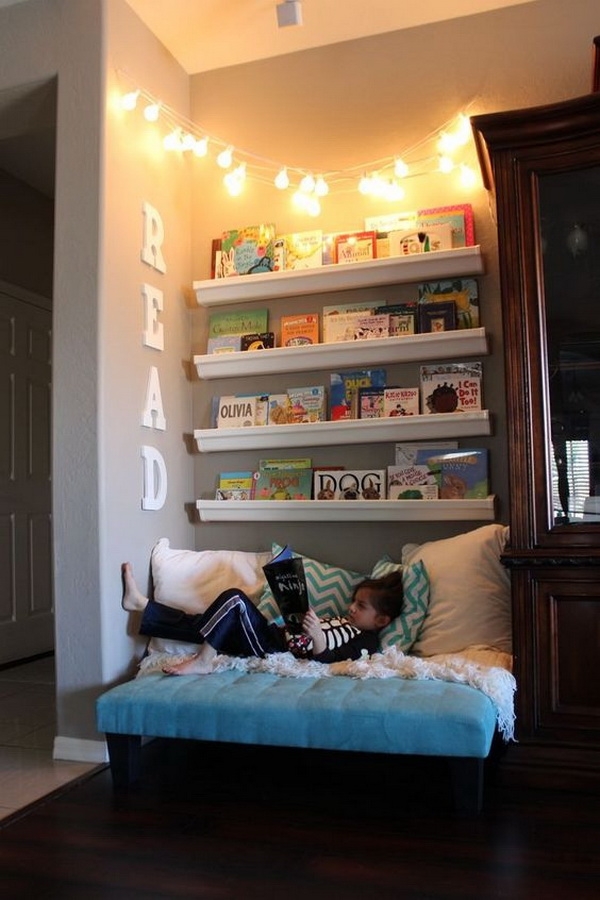 Cute Lighting Idea for Reading Nook. 