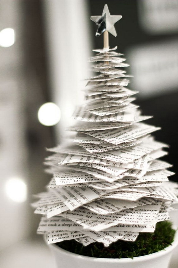 DIY Christmas Tree. Create your own stunning Christmas tree with old book pages!
