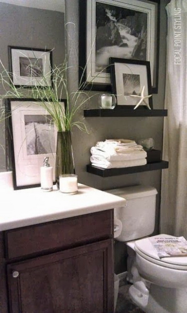 Modern Over The Toilet Storage with Coastal Vibe. 