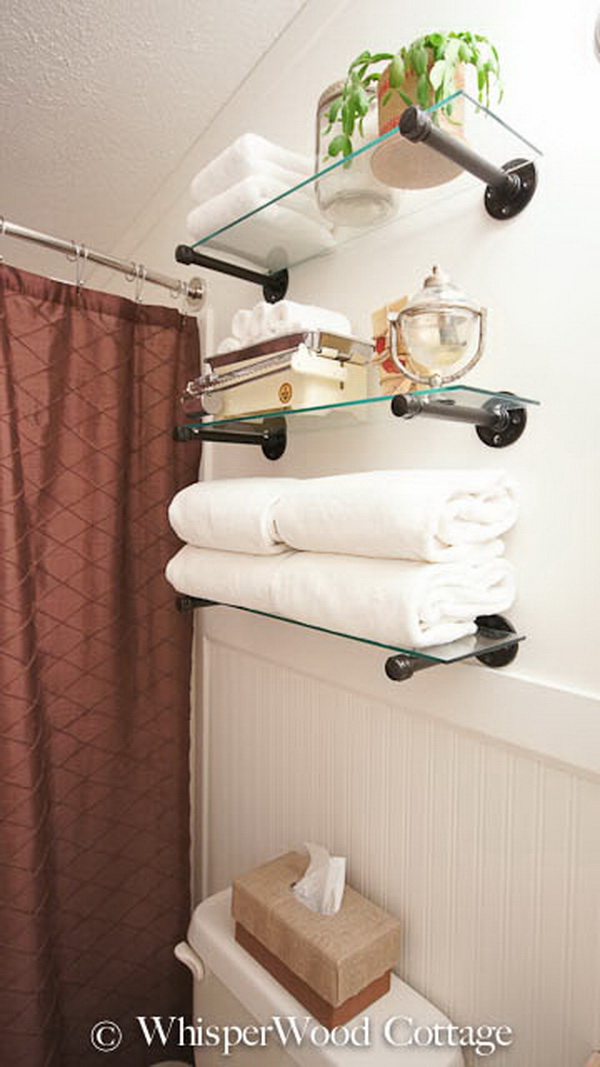 Industrial Shelf Solution for Guest Bath Storage. 