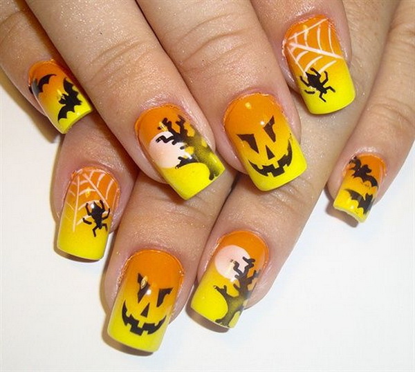 Bright Halloween And Fall Nail Art. 