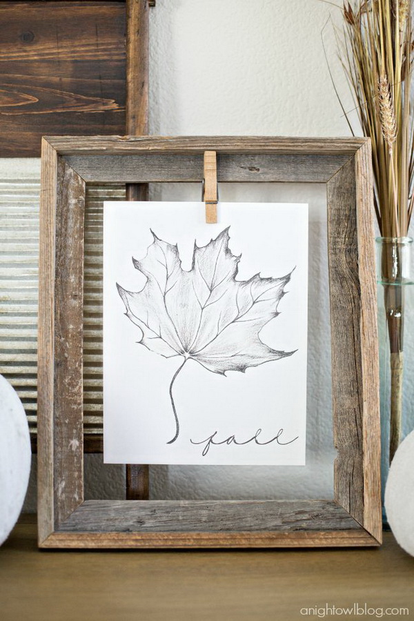 Maple Leaf Sketch Framed Art. Print out this gorgeous Maple Leaf sketch by Australian artist Raura and display it with an old frame. It will be the perfect addition to your home home this fall season.