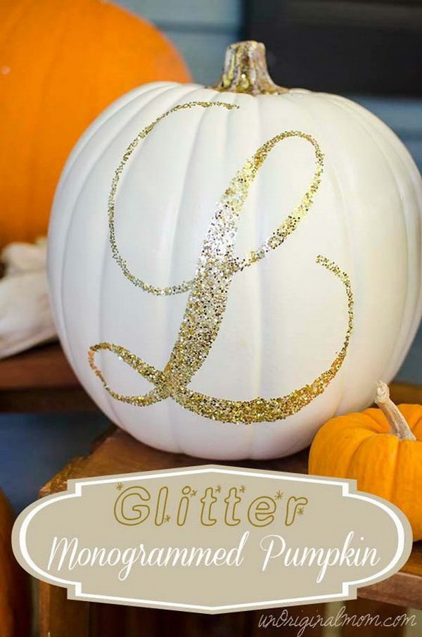 Glitter Monogrammed Pumpkin. 