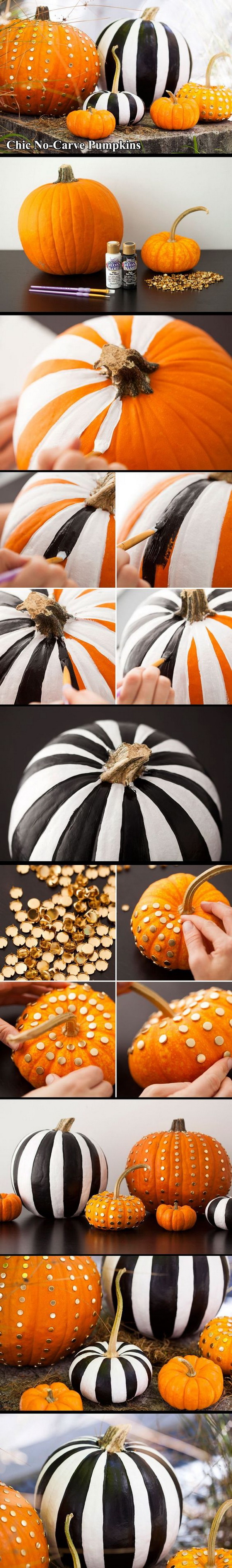 Black & White Striped Pumpkins. 
