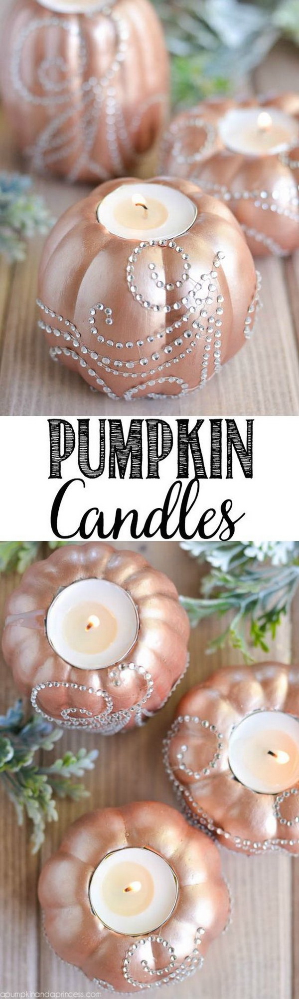 DIY Pumpkin Candles. 