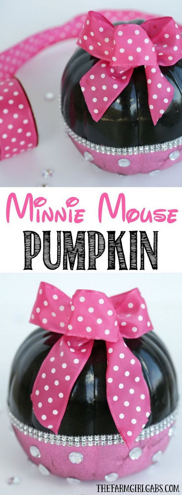 DIY Minnie Mouse Pumpkins. 