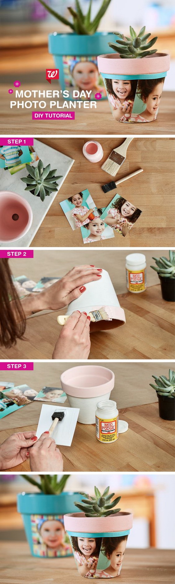 DIY Photo Planter. Create this easy DIY photo planter for Mom, Grandma, and all the special mothers in your life. 