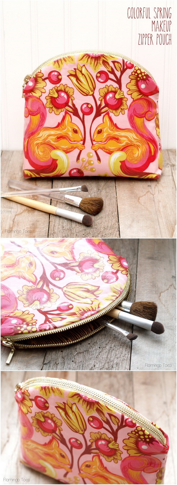 Colorful Spring Makeup Zipper Pouch. This makeup bag is super easy to work with and every mon will love this gift. 