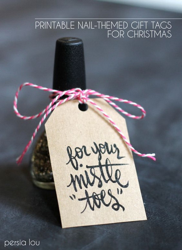 Nail-Themed Gift With Free Pintable Tag. Quick and Inexpensive Christmas Gift Ideas for Neighbors