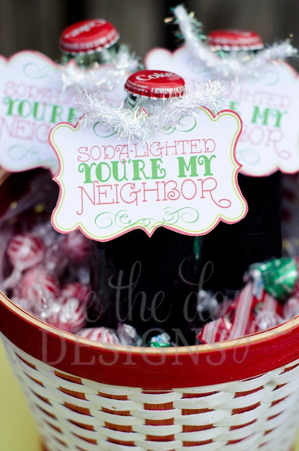 Soda-Lighted You’re My Neighbor. Quick and Inexpensive Christmas Gift Ideas for Neighbors
