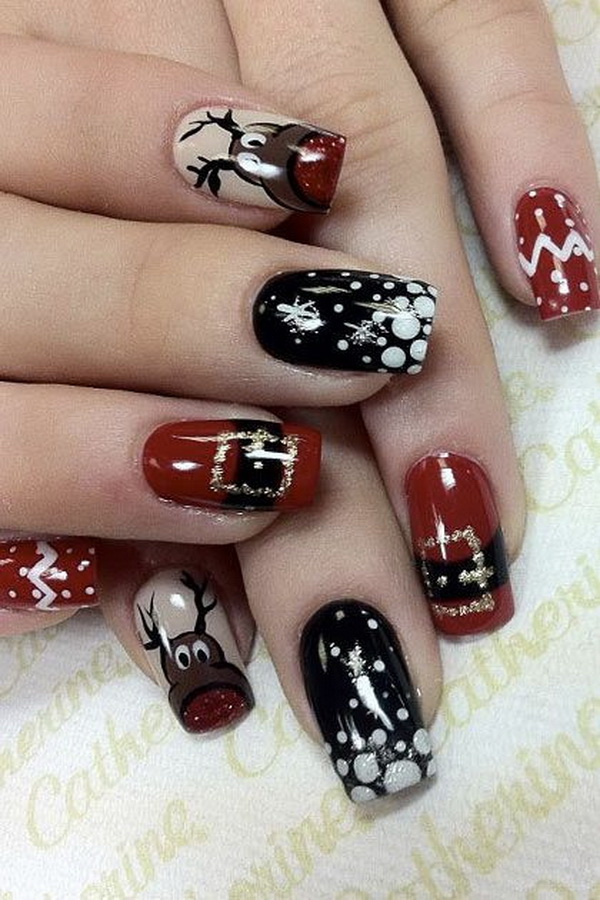 65+ Festive Christmas Nail Art Designs