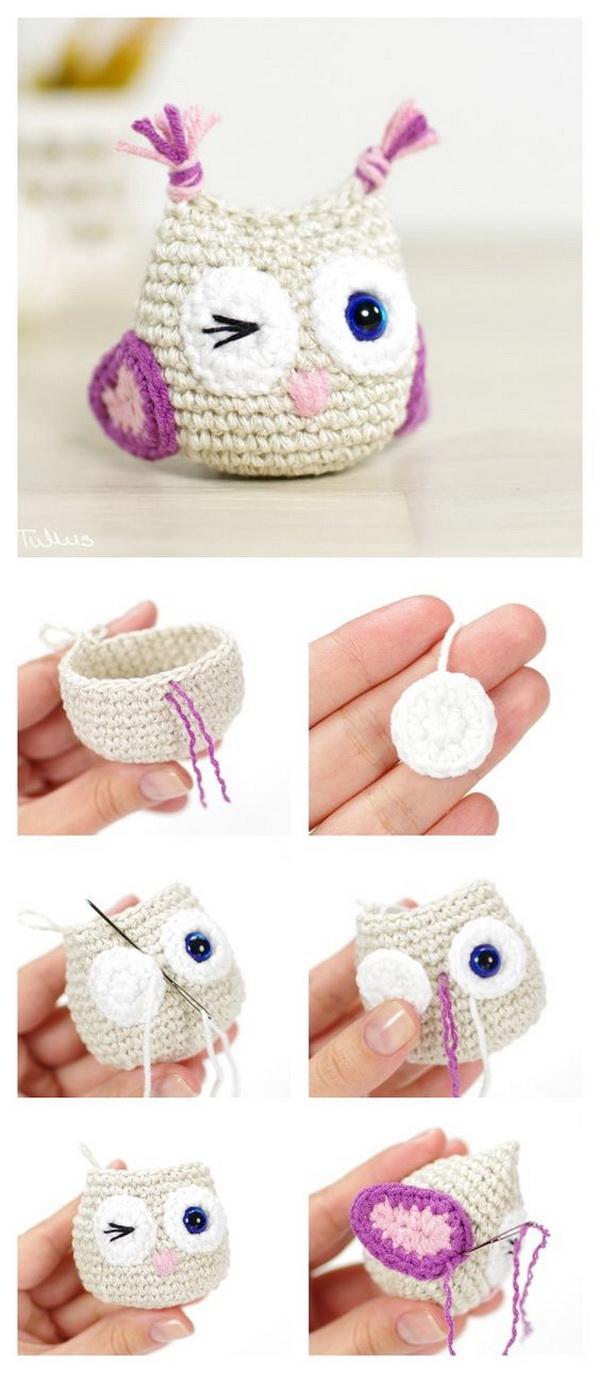 DIY Crocheted Owls with Free Patterns. These crocheted owls will be the cute addition to your kids' room. Perfect crochet project for beginners!