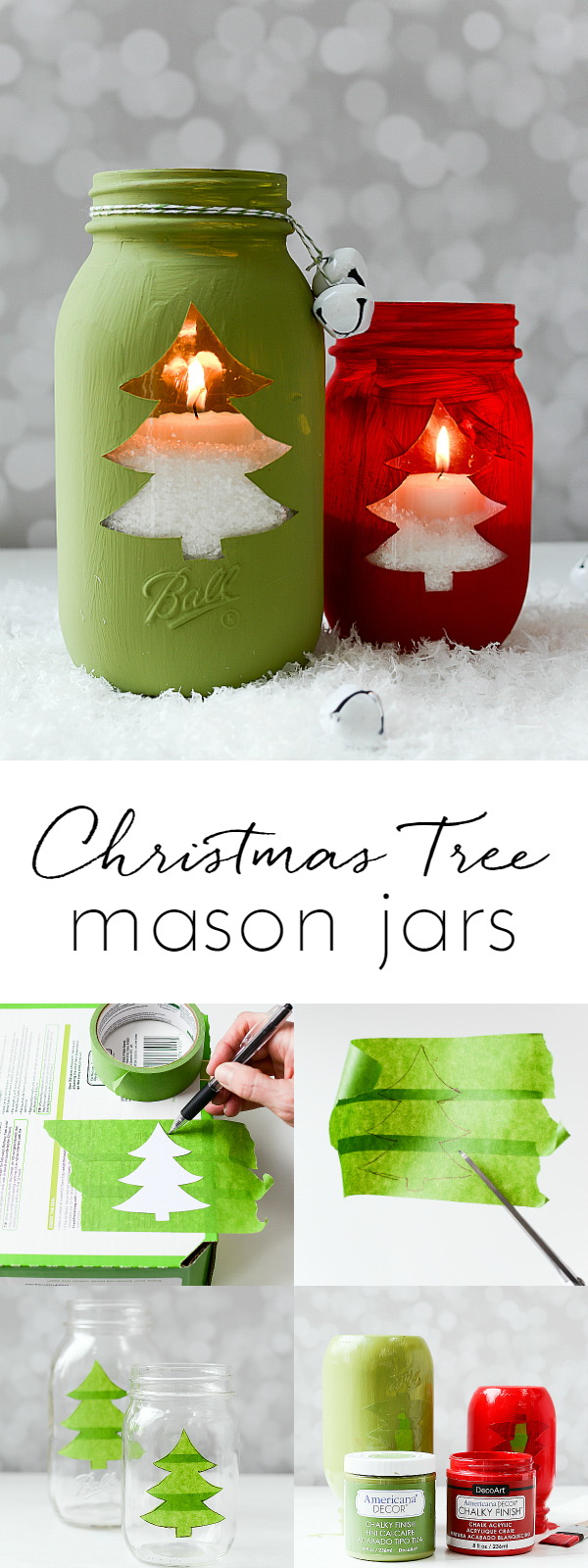 Christmas Tree Mason Jar Votive. 