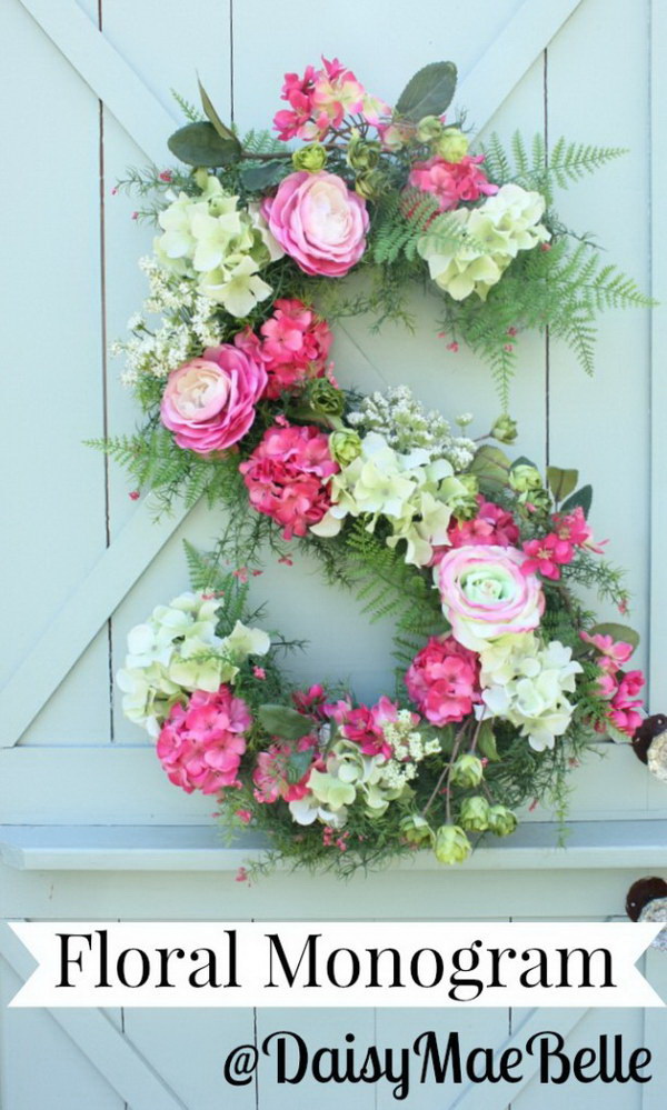 DIY Floral Monogram. Make a budget-friendly floral monogram with fresh flowers and other supplies. It is easy and quick to make and great for your wedding decoration or home decoration this spring! 