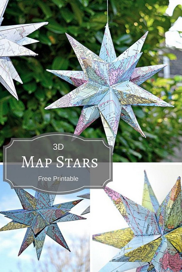 3D Map Star Christmas Decoration. 