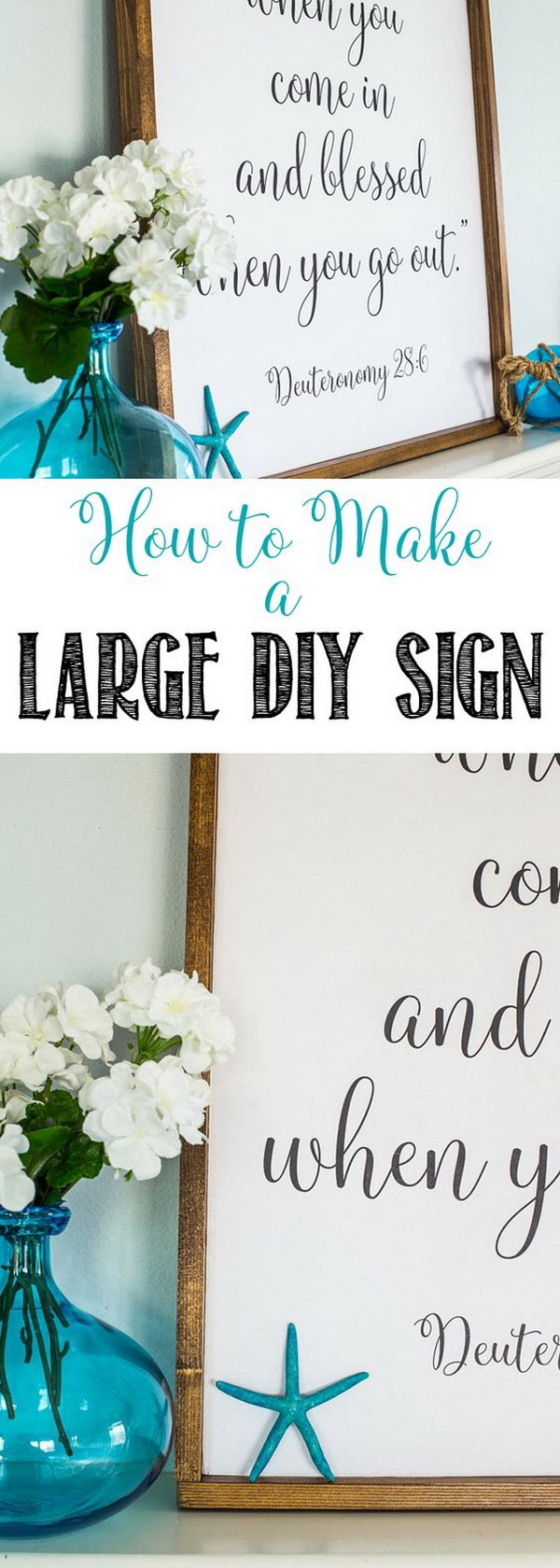Large DIY Mantel Sign. It is time to put away your drab winter decor and give your home a fresh new makeover for summer with this nautical DIY framed sign! Perfect for your mantel decor this spring or summer season! 