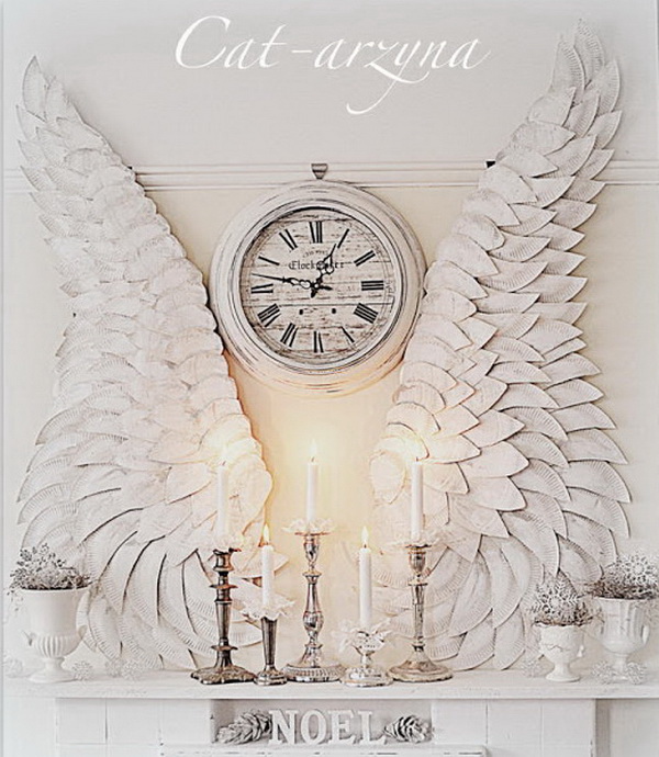 Breathtaking and shabby chic decorative wings made out of paper plates. 