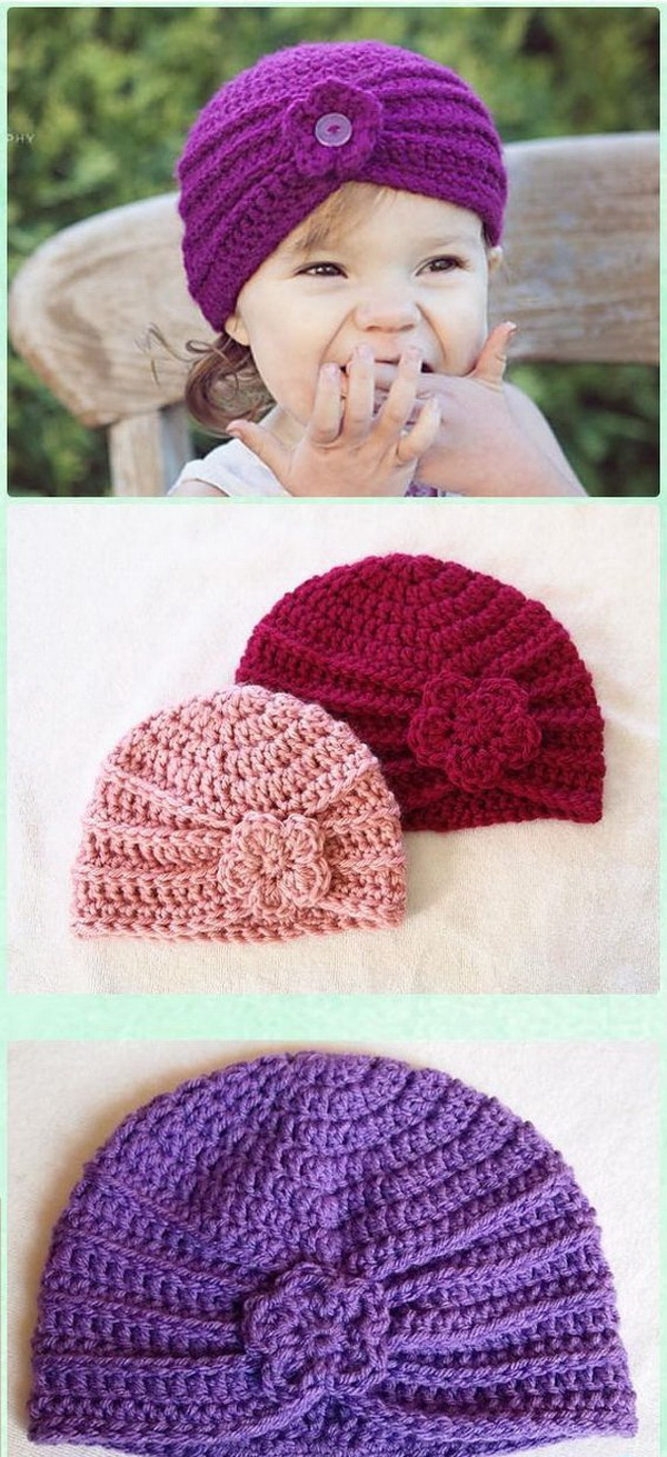Crochet Turban Hat Free Patterns. Bring a pop of fun color to crochet this simple and easy crochet baby turban for your little ones. 