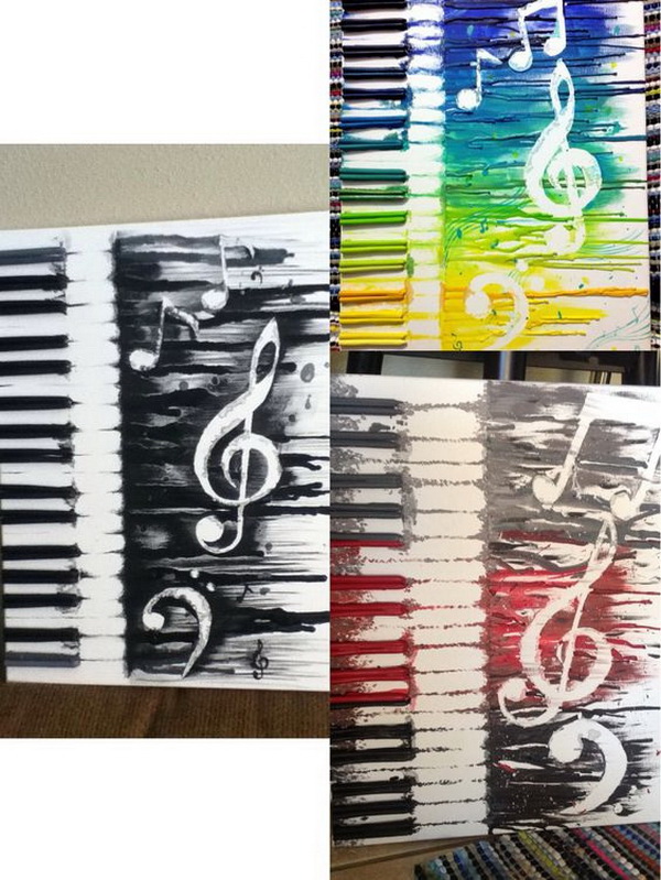 Abstract Music Crayon Art.