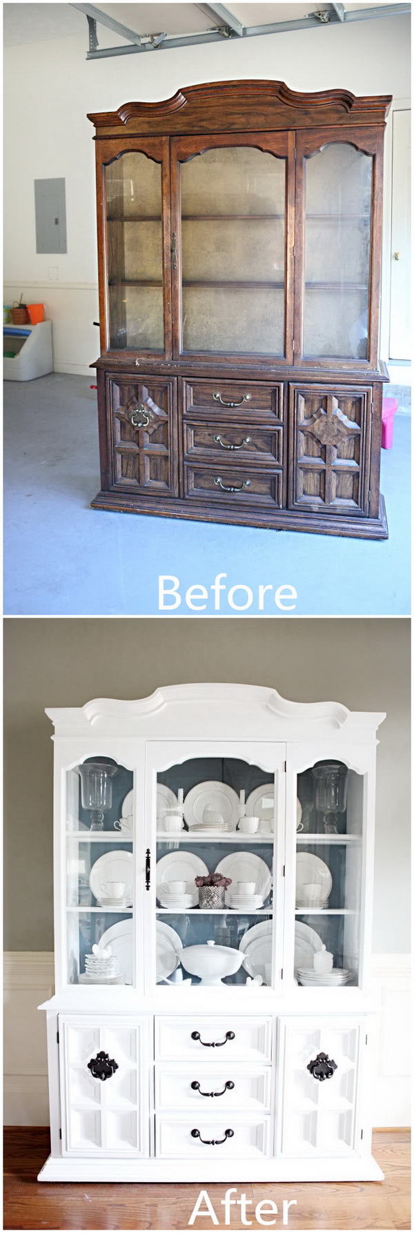 DIY Furniture Makeovers: Shabby Chic Hutch Makeover. 