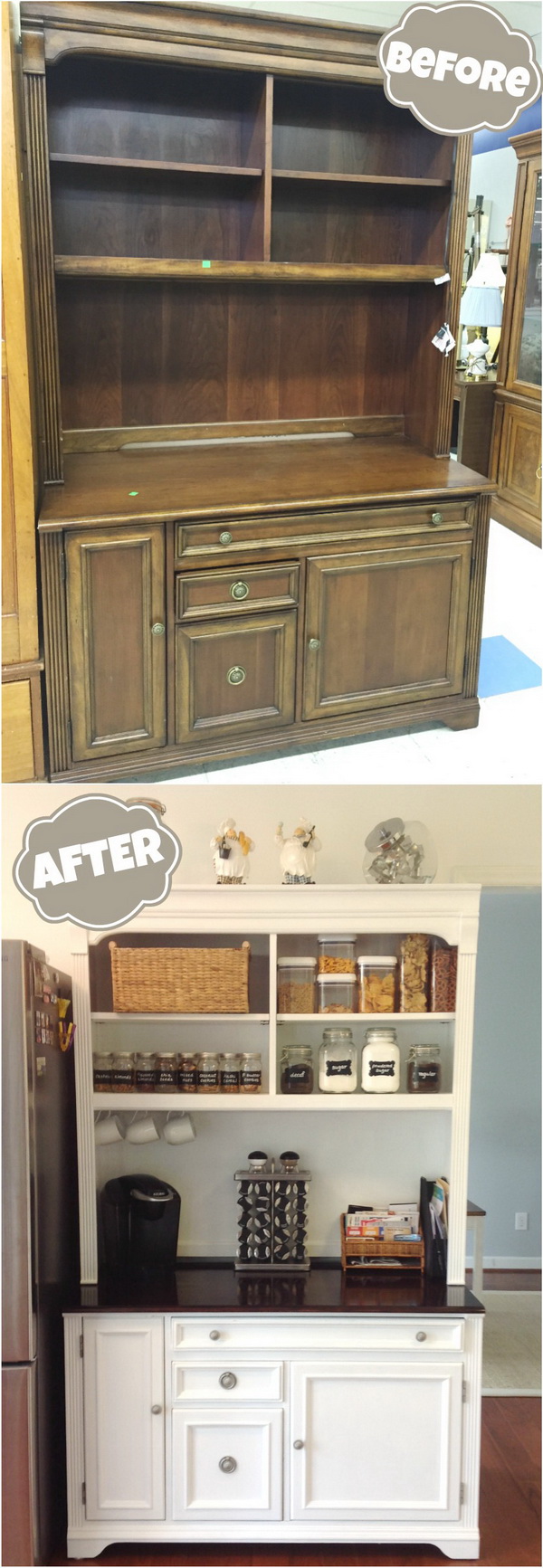 DIY Furniture Makeovers: Thrift Store Hutch Makeover. 