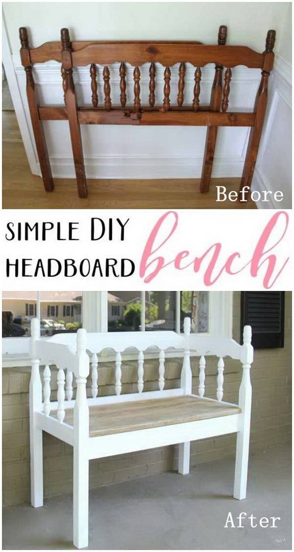 DIY Furniture Makeovers: DIY Headboard Bench. 