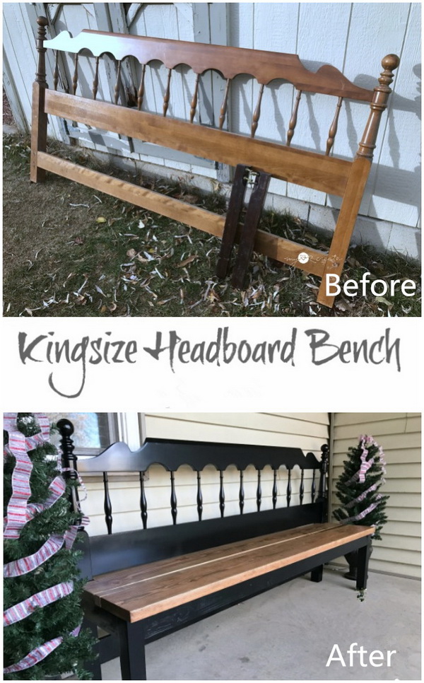 DIY Furniture Makeovers: Kingsize Headboard Bench. 