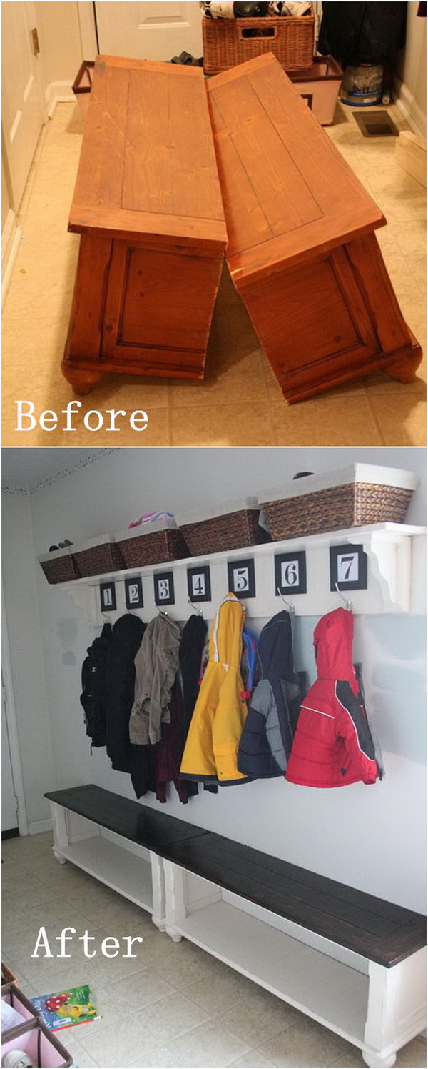 DIY Furniture Makeovers: From an Old Coffee Table to a Mudroom Bench. 