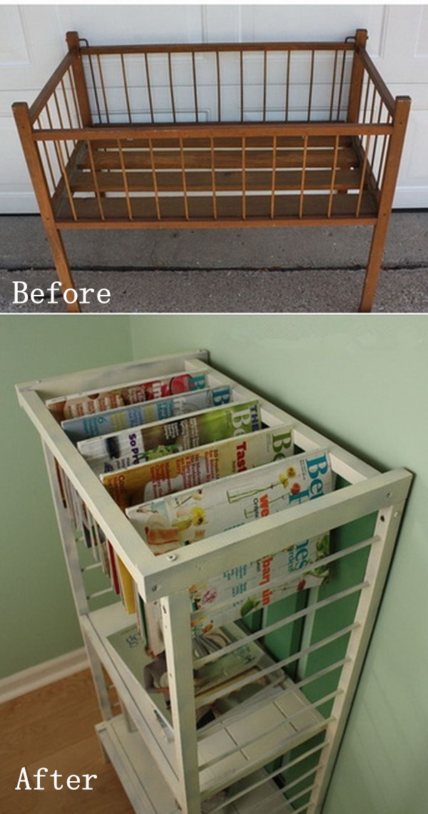 DIY Furniture Makeovers: From a Small Crib to Stylish Magazine Rack. 