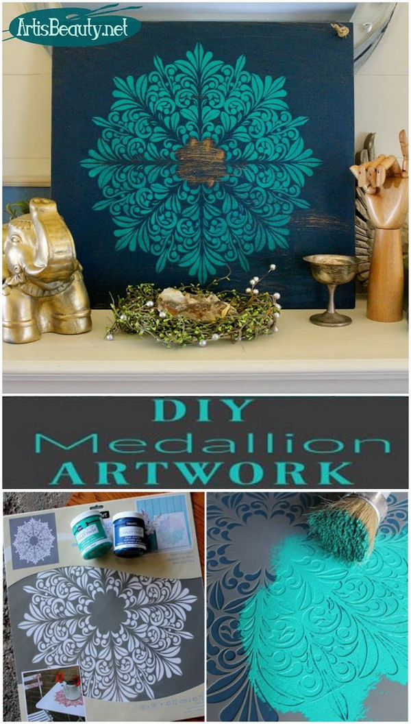 DIY Medallion Wall Art from an Old Shelf. 