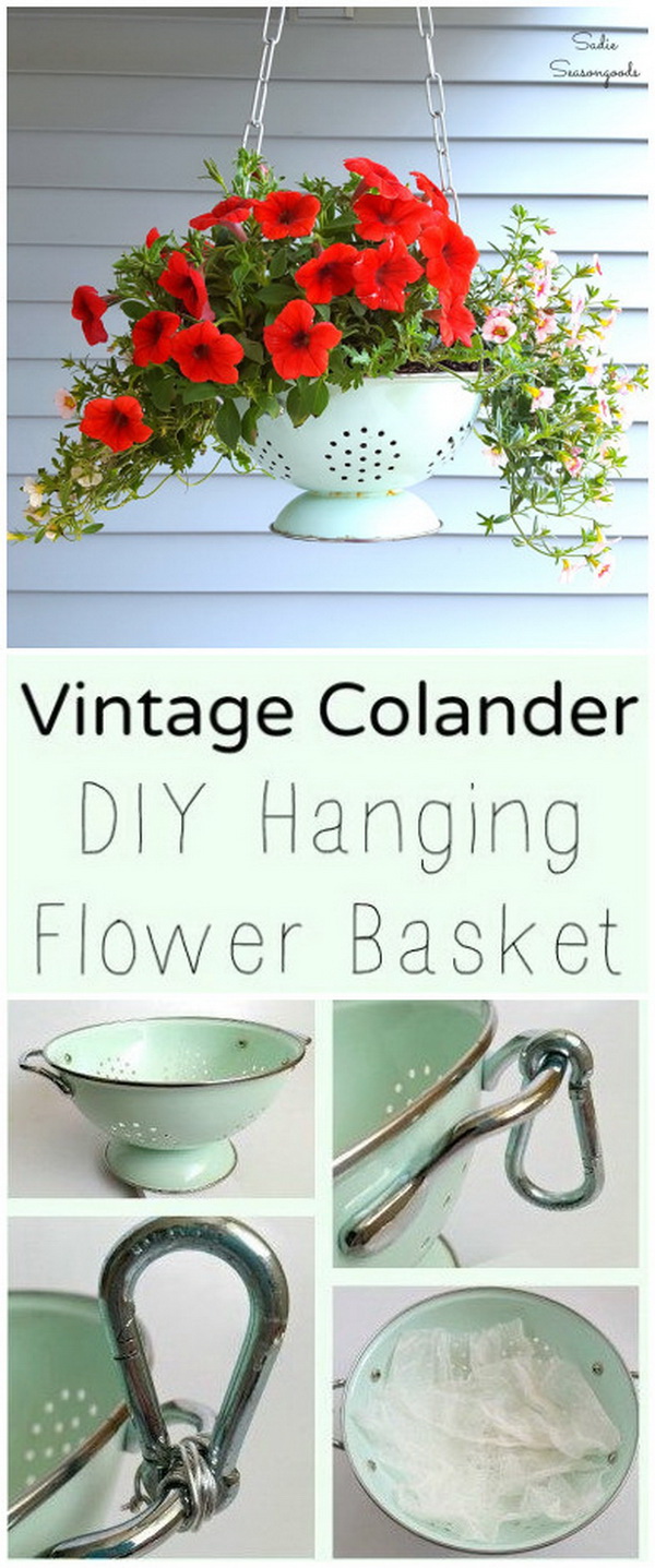 Vintage Colander Planter. 