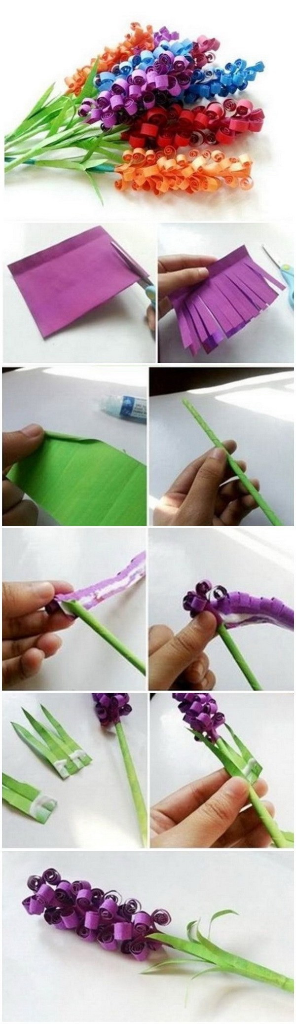 Easy Kids Craft Ideas: DIY Beautiful Curly Paper Flowers. 