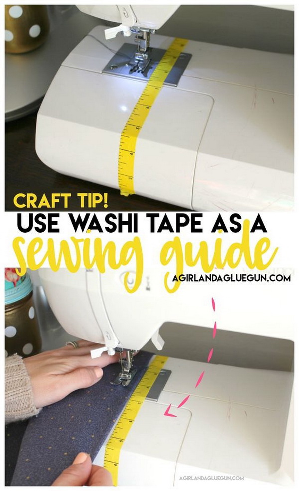 Sewing Hacks: Washi Tape as a Sewing Guide. 