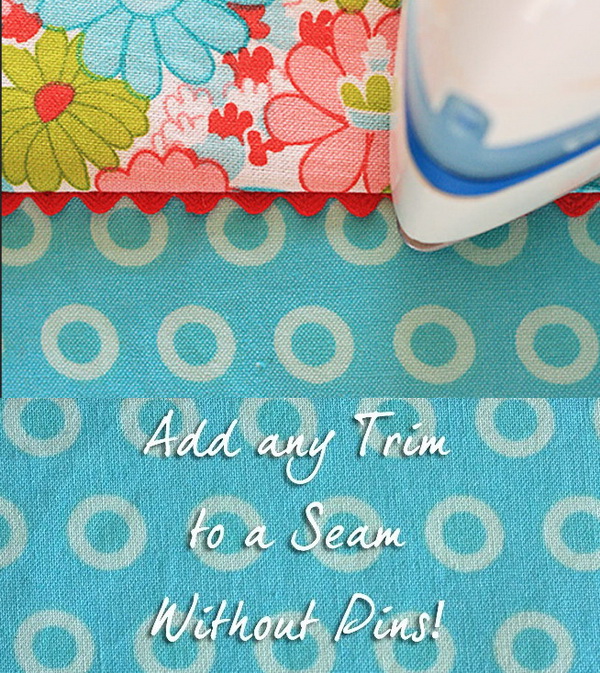 Sewing Hacks: Add Any Trim To A Seam Without Pins. 
