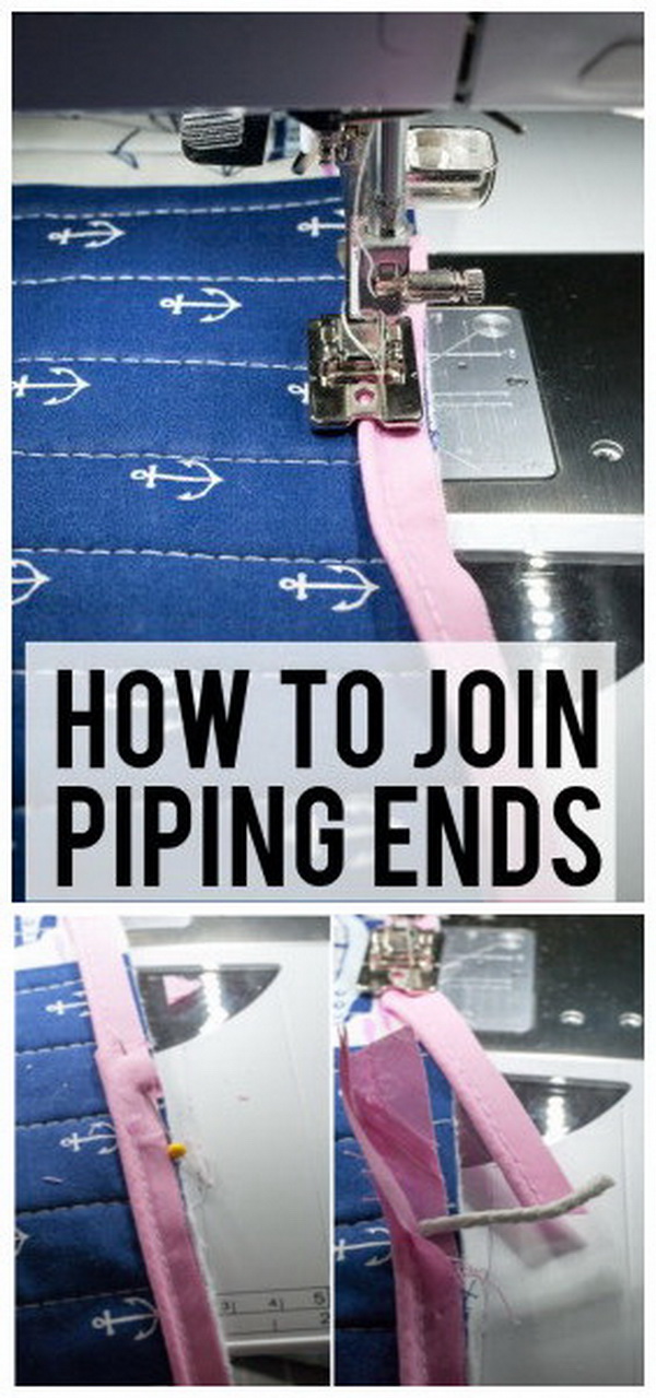 Sewing Hacks: How to Join Piping Ends when Sewing. 
