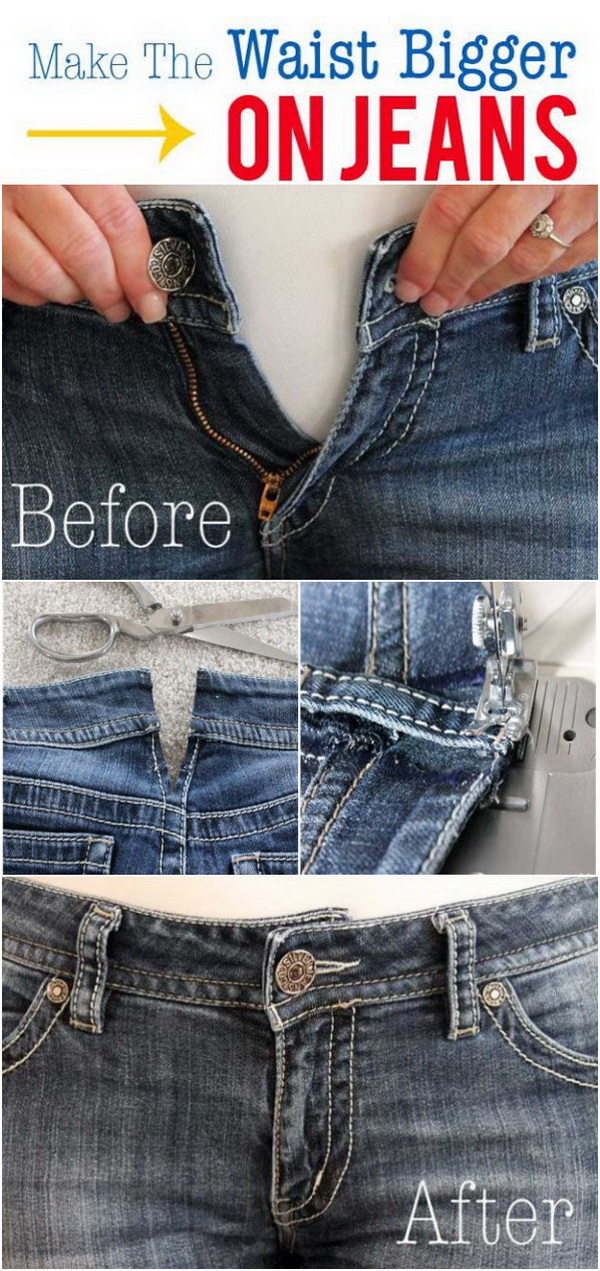 Sewing Hacks: How To Make The Waist Bigger On Jeans. 