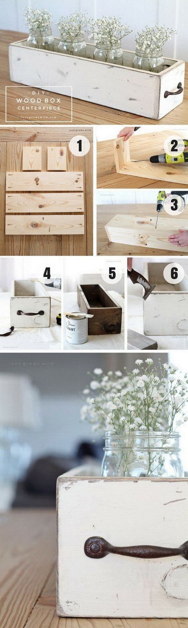 DIY Wood Box Centerpiece. 