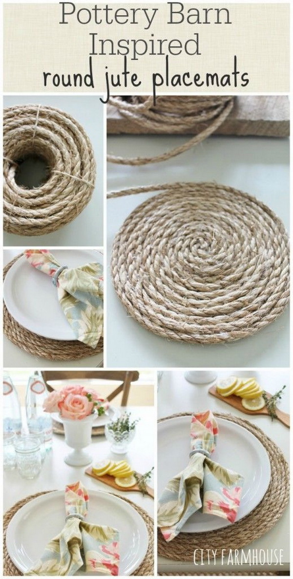 Pottery Barn Inspired Round Jute Placemats. 