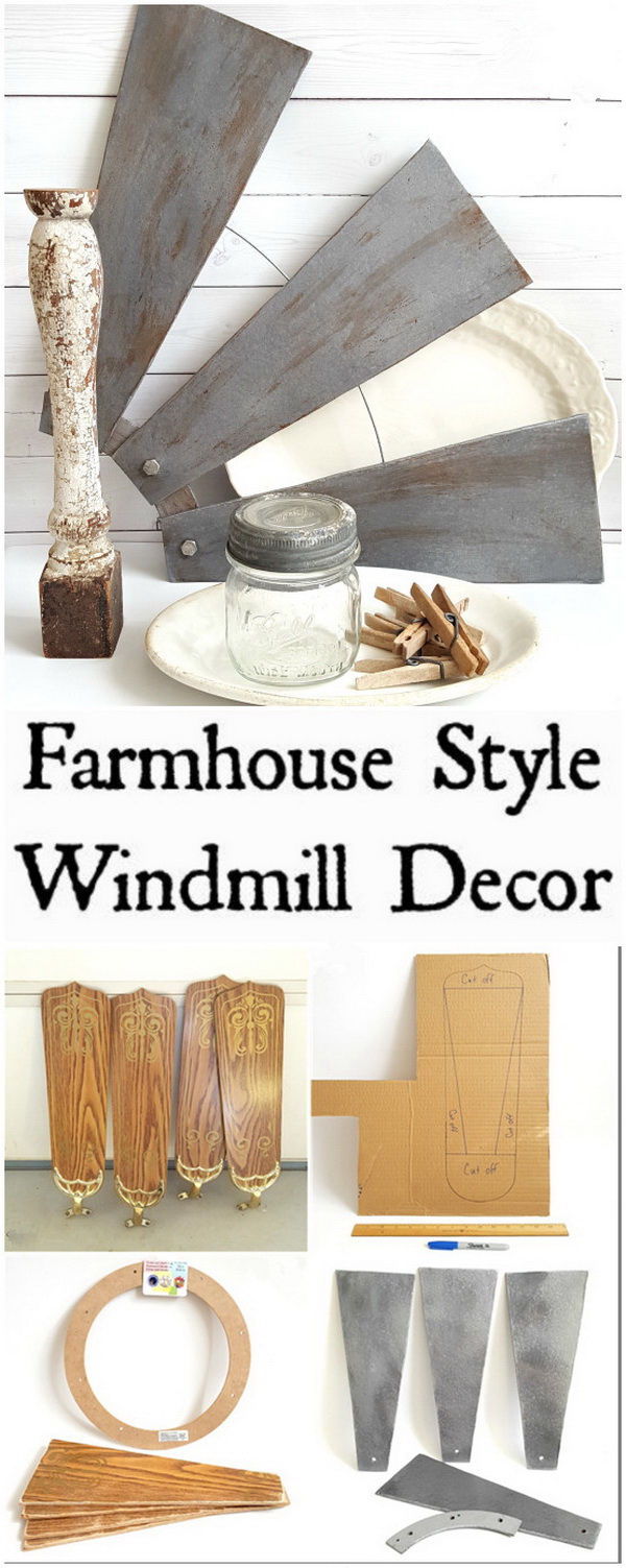 Farmhouse Style Revamped Ceiling Fan Blades. 